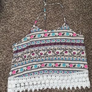 Floral see-through crop top